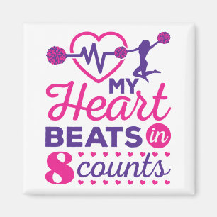 Mijn hart slaat in acht tellen Cheerlead Cheer Magneet