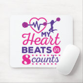 Mijn hart slaat in acht tellen Cheerlead Cheer Muismat (Met muis)