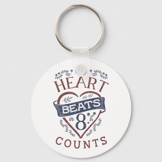 Mijn hart slaat in acht tellen dans sleutelhanger (Voorkant)