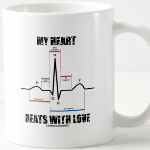 Mijn hart slaat met liefde (elektrocardiogram) koffiemok