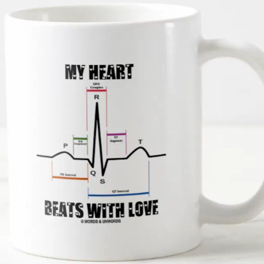 Mijn hart slaat met liefde (elektrocardiogram) koffiemok