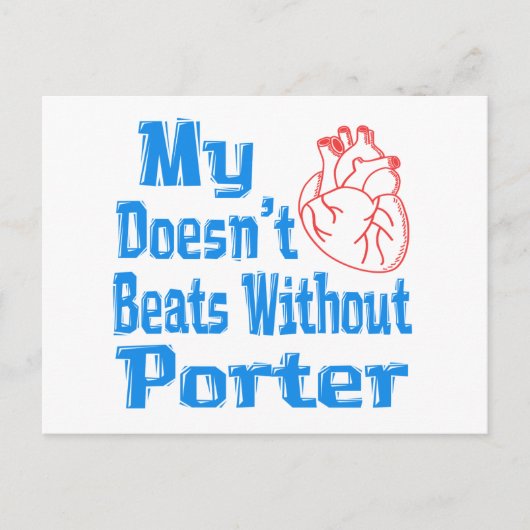 Mijn hart slaat niet zonder Porter. Briefkaart (Voorkant)