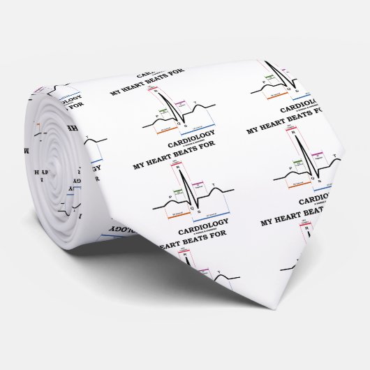 Mijn hart slaat om de cardiologie (Sinus Rhythm) Stropdas (Opgerold)