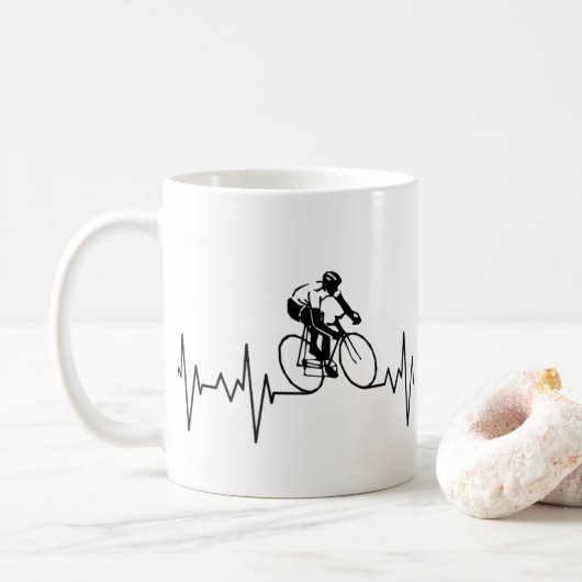 Mijn hart slaat om te fietsen. koffiemok (Met donut)