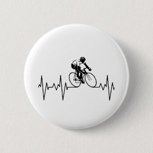 Mijn hart slaat om te fietsen. ronde button 5,7 cm