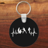 Mijn hart slaat op honkbalhoofdketting sleutelhanger (Voorkant)