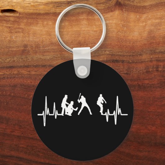 Mijn hart slaat op honkbalhoofdketting sleutelhanger (Voorkant)