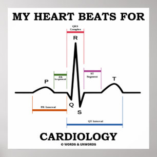 Mijn hart slaat voor de cardiologie (ECG / EKG) Poster