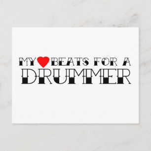 Mijn hart slaat voor een drummer briefkaart