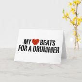 Mijn hart slaat voor een drummer kaart (Gele Bloem)