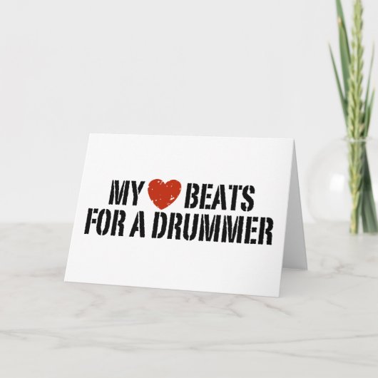 Mijn hart slaat voor een drummer kaart (Voorkant)