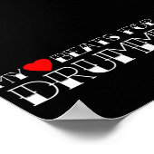 Mijn hart slaat voor een drummer poster (Hoek)