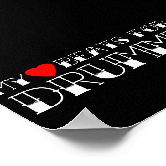 Mijn hart slaat voor een drummer poster (Hoek)