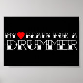 Mijn hart slaat voor een drummer poster (Voorkant)