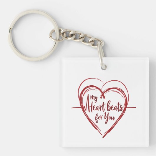 Mijn hart slaat voor je op sleutelhanger (voorkant)