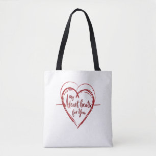 Mijn hart slaat voor je op tote bag