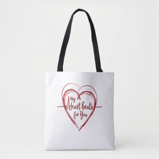 Mijn hart slaat voor je op tote bag (Voorkant)