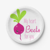 Mijn hart slaat voor jou papieren bordje (Voorkant)