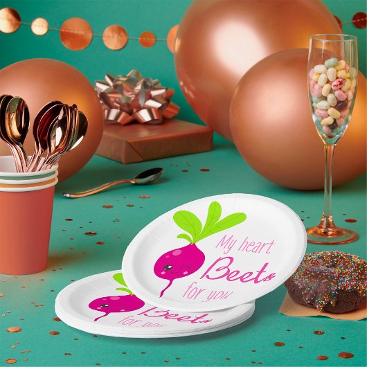 Mijn hart slaat voor jou papieren bordje