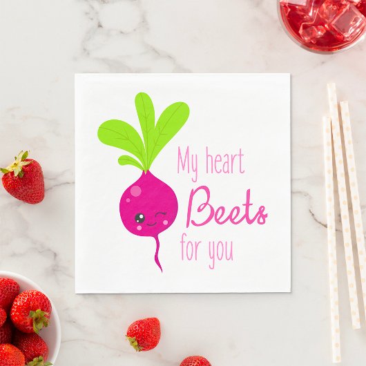 Mijn hart slaat voor jou servet