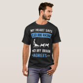 Mijn hart slee hond Races sleeën T-shirt (Voorkant volledig)