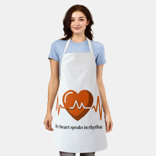 Mijn hart spreekt in ritme EKG Hartslag Wit Schort