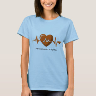 Mijn hart spreekt in ritme - vrouwen EKG hartslag T-shirt