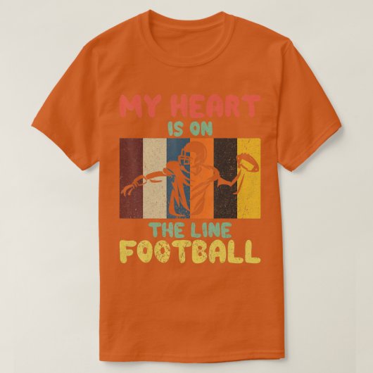 Mijn hart staat op het Football van de Lijn. Mijn  T-shirt (Design voorkant)
