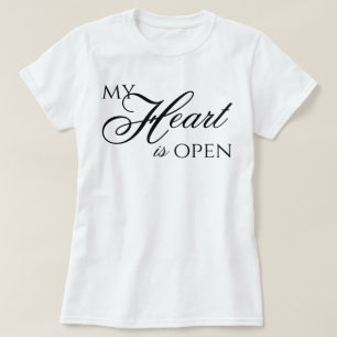 "Mijn hart staat open" esthetisch script bevestigi T-shirt