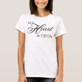 "Mijn hart staat open" esthetisch script bevestigi T-shirt (Voorkant)