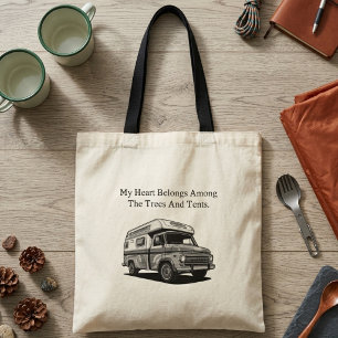 Mijn hart tussen bomen Tenten Natuur Liefhebber Ka Tote Bag