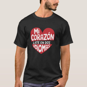 Mijn Hart Tweetalige Spaanse Lerares Voor Docent T-shirt