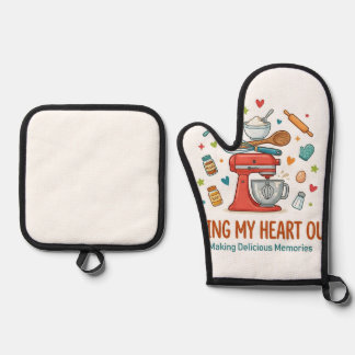 Mijn Hart Uit De Oven & Lekkere Herinneringen Make Ovenwant & Pannenlap Set