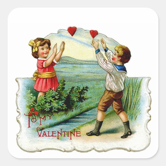 Mijn hart vangen vierkante sticker (Voorkant)