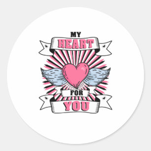 Mijn hart voor jou ronde sticker