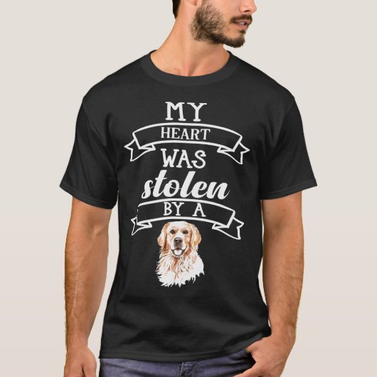 Mijn hart werd gestolen door een gouden hondenhond t-shirt (Voorkant)