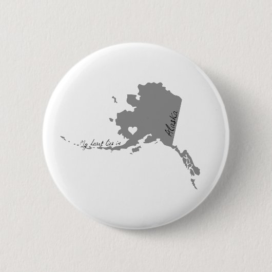 Mijn hart woont in Alaska Ronde Button 5,7 Cm (Voorkant)