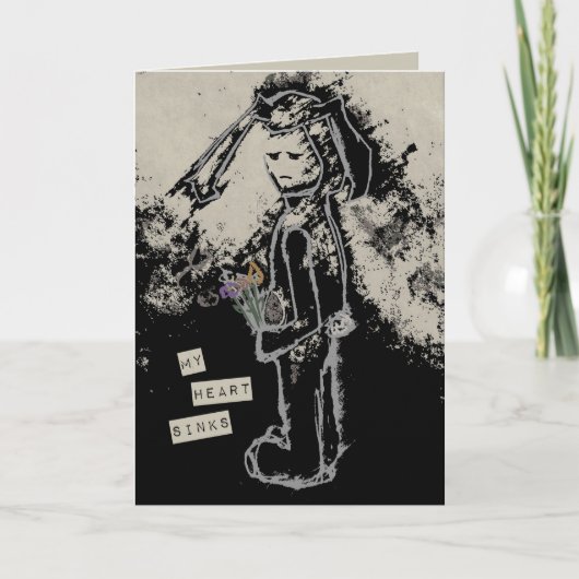 mijn hart zinkt sympathie sinibunny kaart (Voorkant)