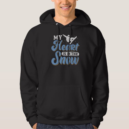 Mijn hart zit in de sneeuwboarder hoodie (Voorkant)