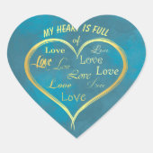 Mijn hart zit vol liefde, Hart Sticker (Voorkant)