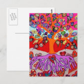 Mijn hartbloemen voor jullie boom van het leven briefkaart (Voorkant / Achterkant)