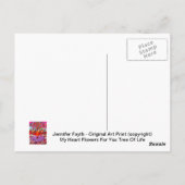 Mijn hartbloemen voor jullie boom van het leven briefkaart (Achterkant)