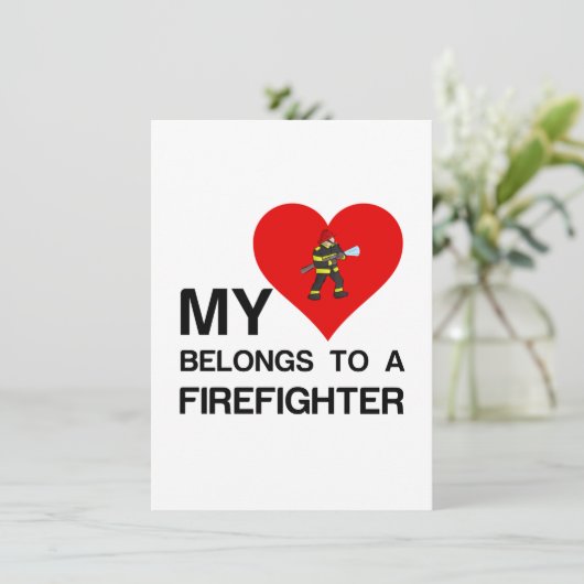MIJN HARTBONDEN AAN EEN FIREFIGHTER BEDANKKAART (Staand voorkant)