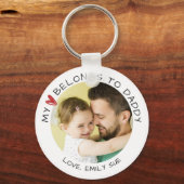 MIJN HARTBONGS VOOR DADDY Foto gepersonaliseerd Sleutelhanger (Voorkant)
