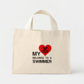 MIJN HARTEBONDEN AAN EEN ZWEMMER MINI TOTE BAG (Voorkant)