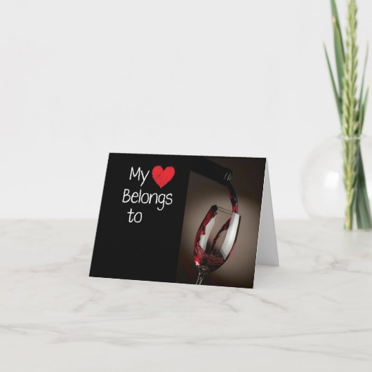 MIJN HARTEPUNT IS VAN "WIJN" EN VAN "JULLIE!" KAART (Voorkant)