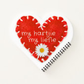 Mijn Hartjie Mijn Liefie Applique Hart en Daisy Notitieboek (Achterkant)