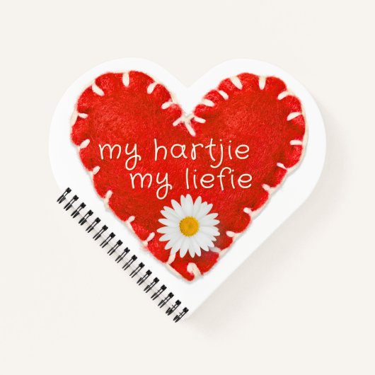 Mijn Hartjie Mijn Liefie Applique Hart en Daisy Notitieboek (Voorkant)