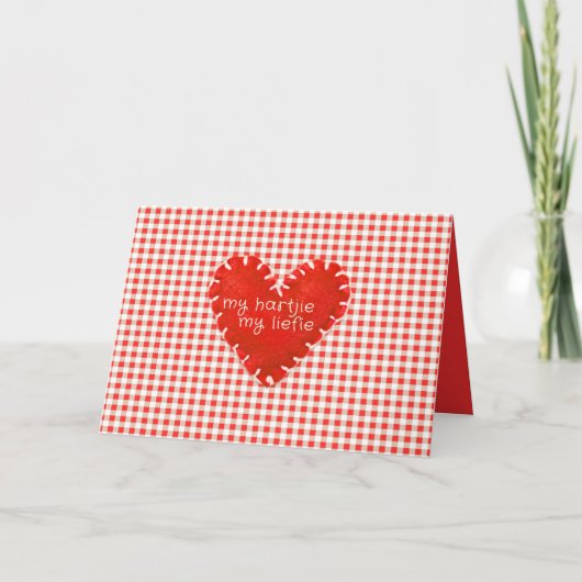 Mijn Hartjie Mijn Liefie Applique Hart Kaart (Voorkant)