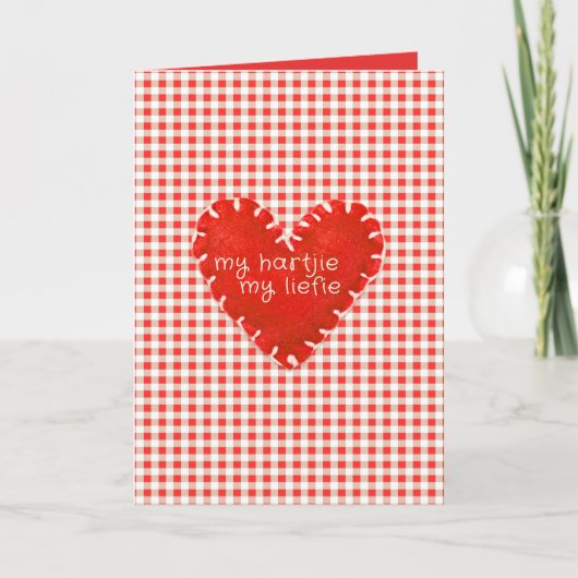 Mijn Hartjie Mijn Liefie Applique Hart Kaart (Voorkant)